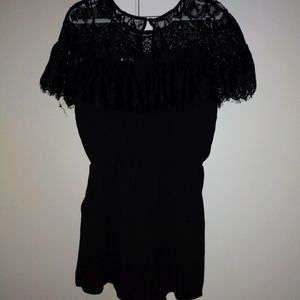 Black, short romper